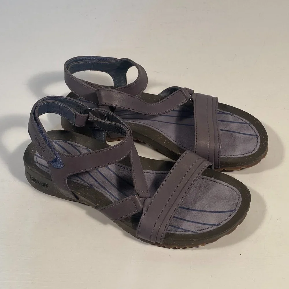 Teva (1007300) Cabrillo Crossover Slate Leather Sandals Women Size 6